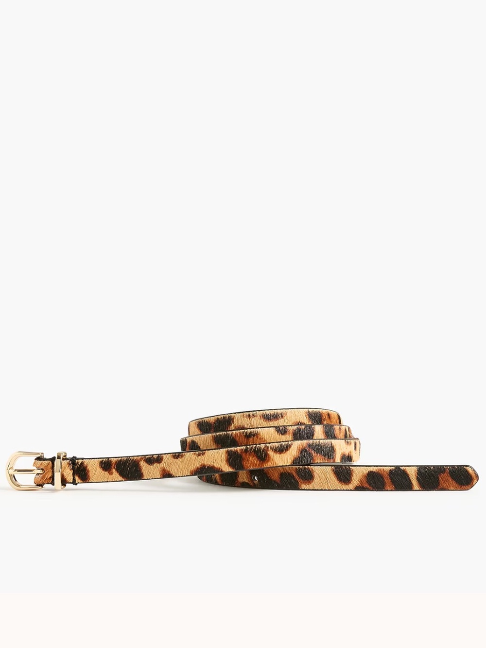 J crew Skinny leopard calf hair belt